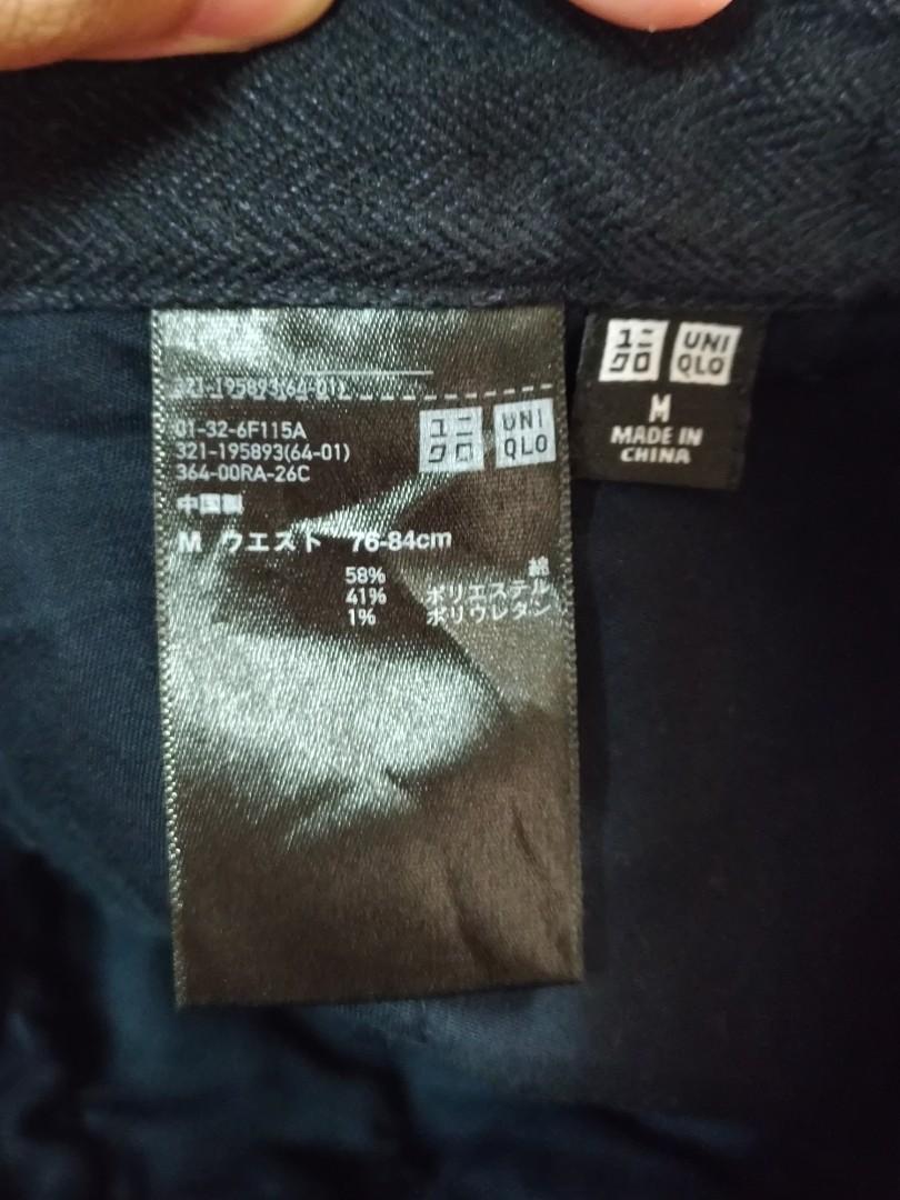 Uniqlo Dark Blue Pants (Category: Other Bottoms) located in Pasig City. Submitted by chaiabundo (Listing ID 1074890985, Image 3). Description: ✅ Size: 30-33 inches ✅ Length: 36.5 inches ✅ Washed and ready to wear ✅ Please check 2nd photo for close up ✅ What you see is what you get.