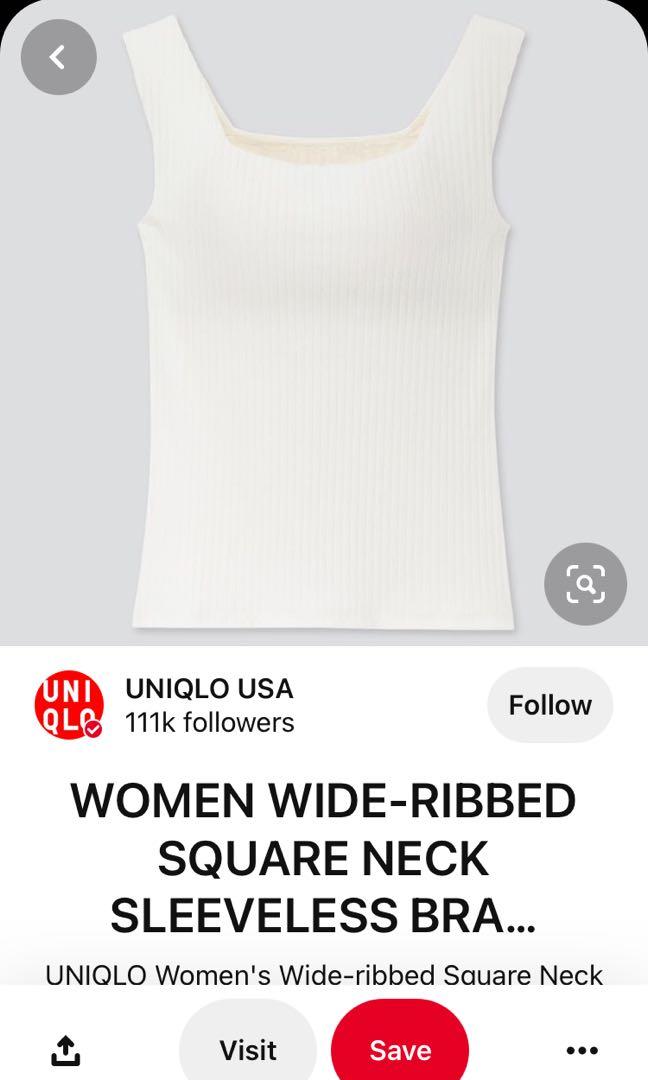 Square-neck ribbed bra