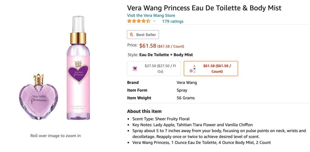 Vera wang princess hotsell notes