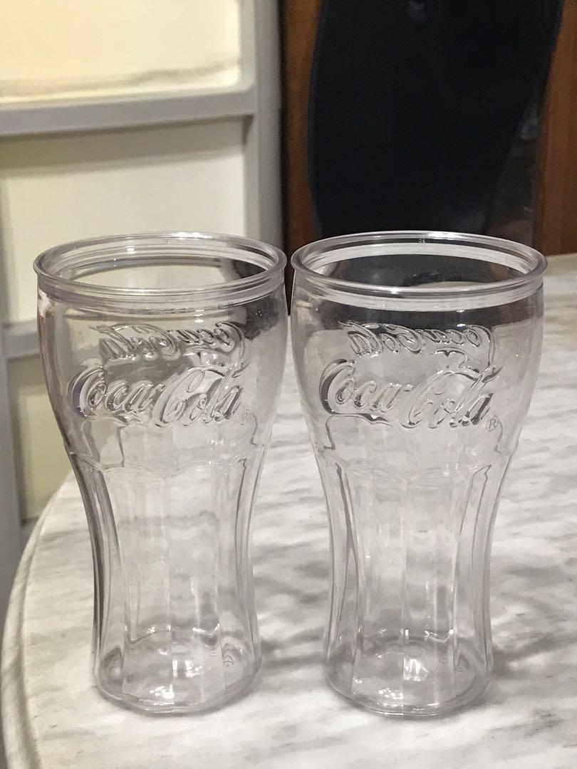 Vintage CocaCola Plastic Glasses ( Pair ), Hobbies & Toys