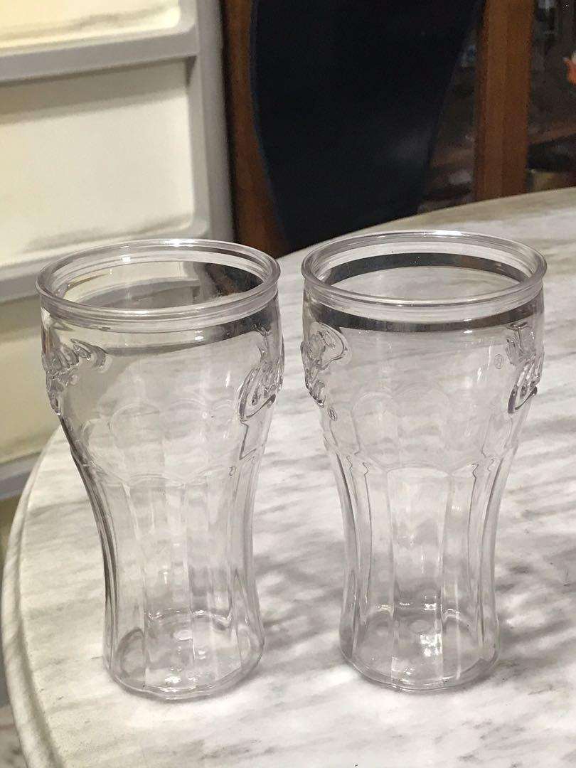 Vintage CocaCola Plastic Glasses ( Pair ), Hobbies & Toys