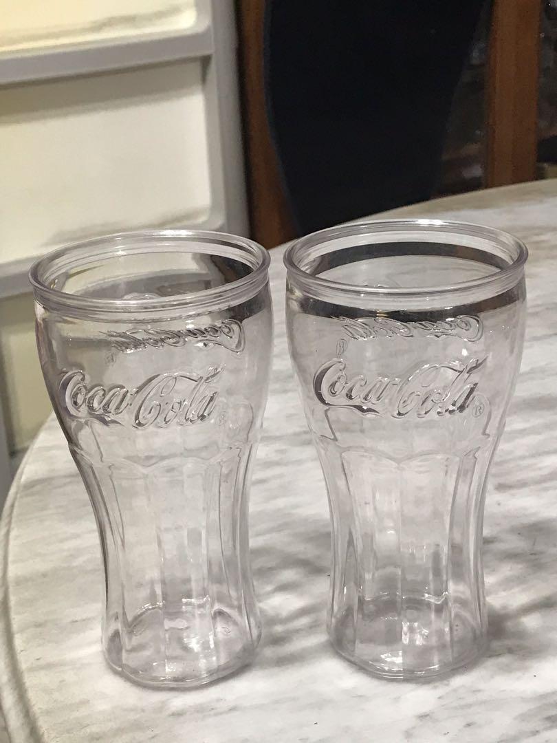 Vintage CocaCola Plastic Glasses ( Pair ), Hobbies & Toys