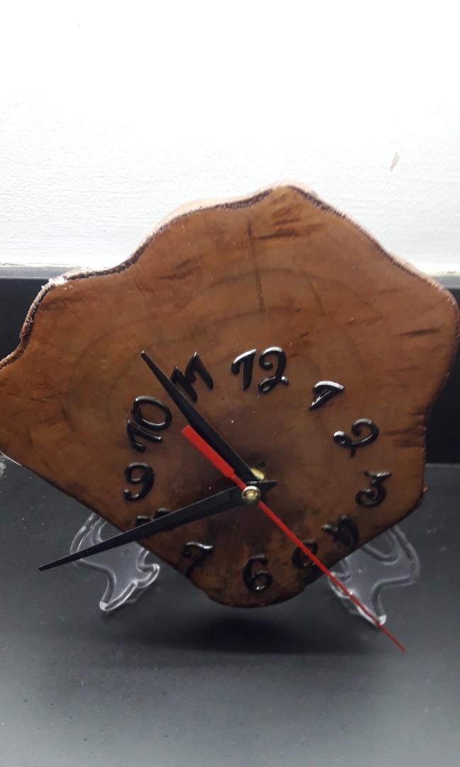 Wall/Table Wooden Clock (Category: Clocks) located in Paranaque City. Submitted by ohselle (Listing ID 1074962473, Image 2). Description: Hand made wooden wall table clock Dimension: w 8" X Ht 7.5" X 1" thick.