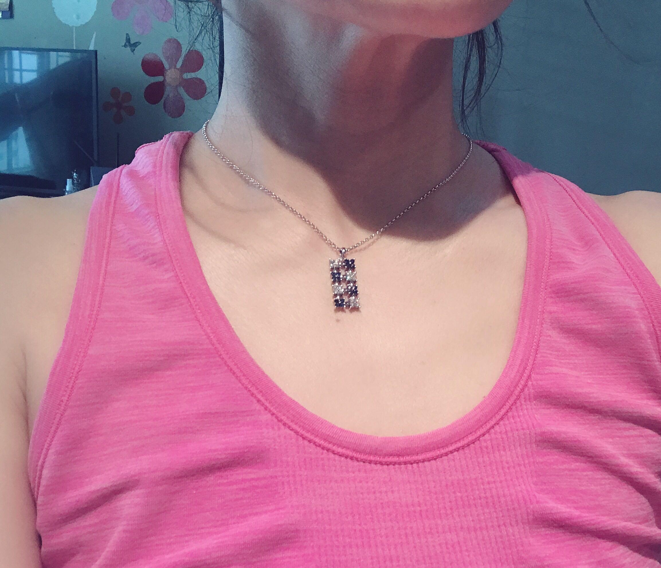 White Gold Sapphire and Diamond Necklace from Lee Hwa Jewellery Women s Fashion Jewelry Organisers Necklaces on Carousell