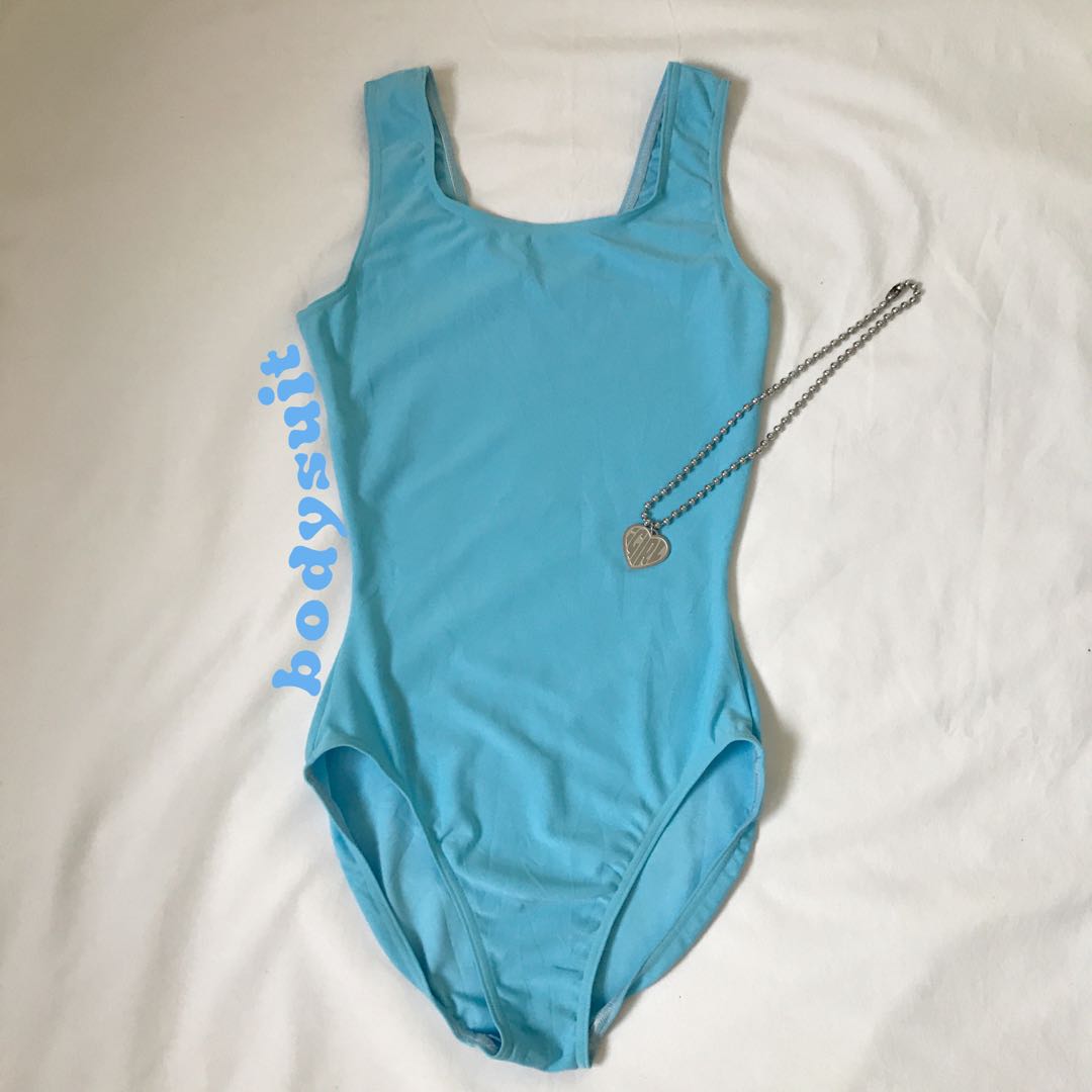 Y2k baby blue bodysuit, Women's Fashion, Tops, Sleeveless on Carousell