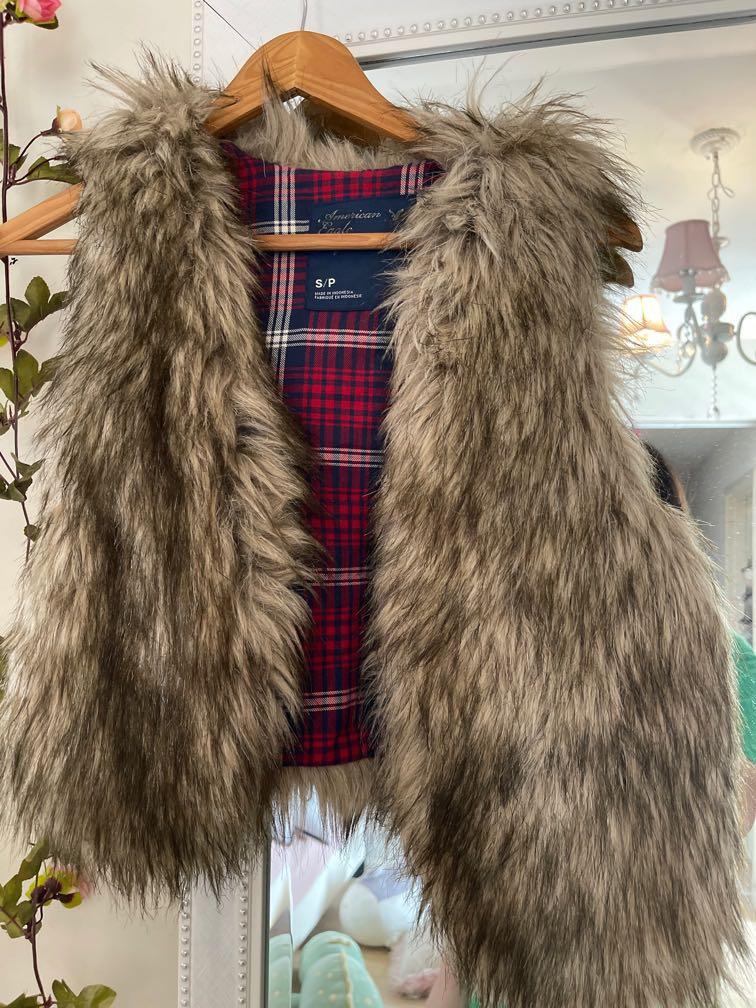 American Eagle winter Fur vest Women s Fashion Coats Jackets