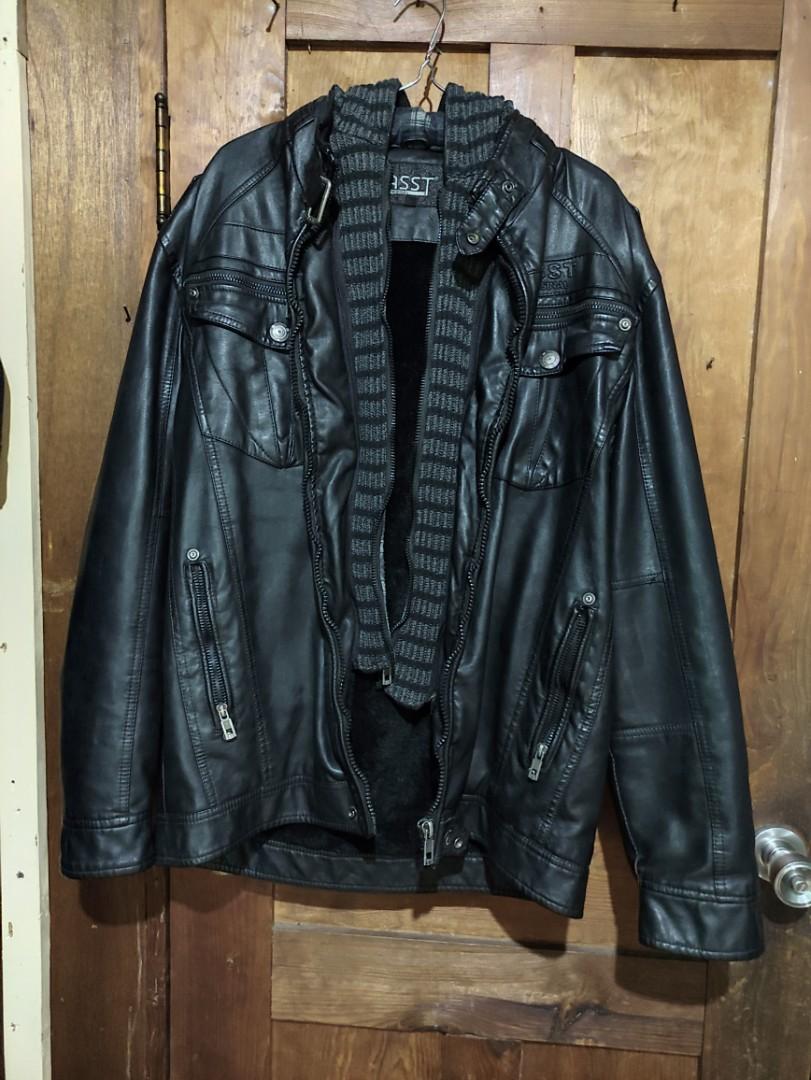 ASST Original - Men's Leather Jacket w/ detachable Hoodie, Men's 