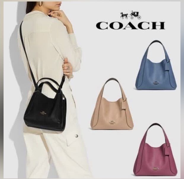 Coach Polished Pebble Leather Hadley Hobo 21 Stone Blue/gold 78800 for sale  online