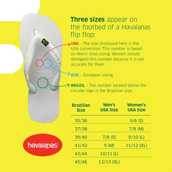 Havaianas size chart fashion shop us