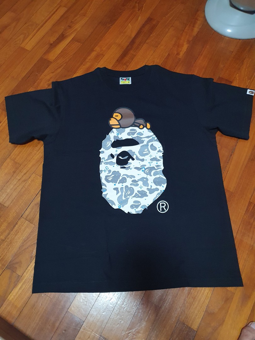 A BATHING APE® Space Camo Milo On Big Ape short sleeved T-shirt Black