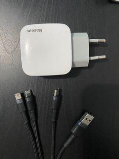 Baseus USB charger and 3-in-1 wire