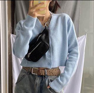 Blue Cropped Sweater