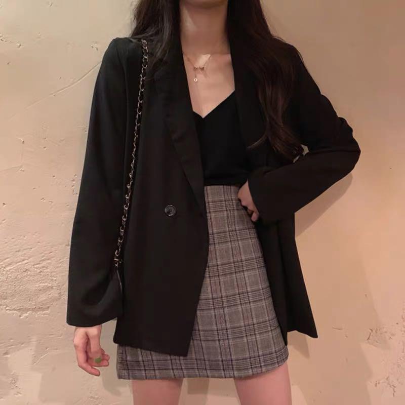 BNWT Korean Style Ulzzang Casual Drape Black Blazer Work Blazer