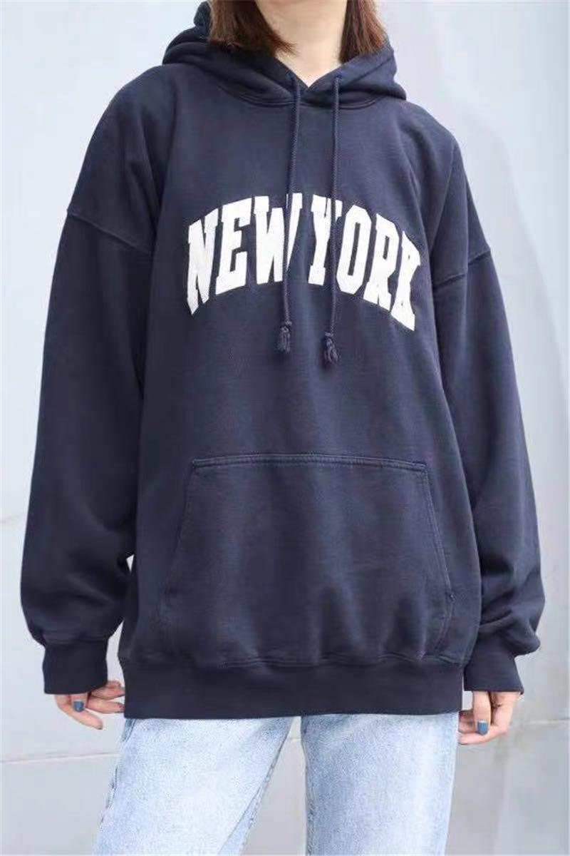 BRANDY MELVILLE New York hoodie, - OSFA, - navy , 