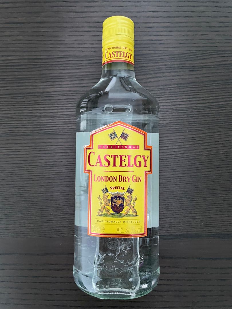 London Castelgy Food & Dry Gin, Alcoholic on Beverages Drinks, Carousell