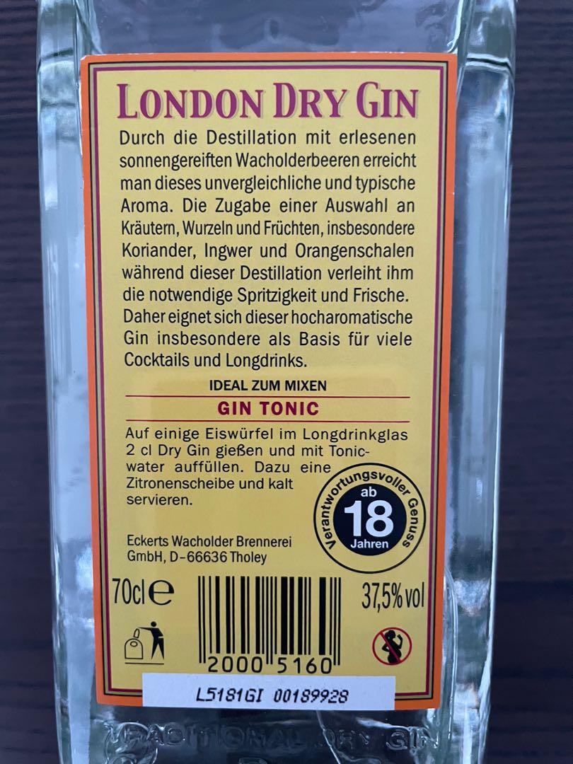 Food Gin, Dry Castelgy Alcoholic & Drinks, on Carousell Beverages London