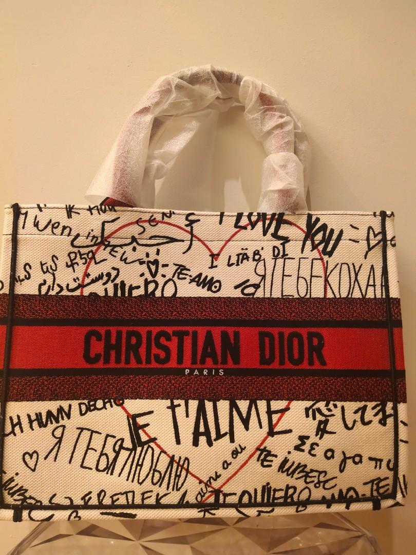 Christian Dior Red White  Black Canvas Dioramour Je Taime Small Book Tote  2019 Available For Immediate Sale At Sothebys
