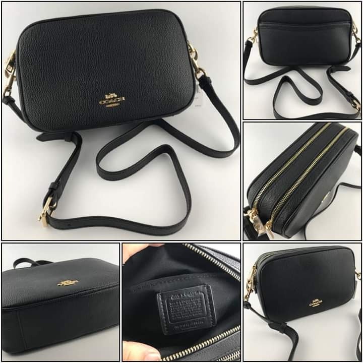 COACH Jes Crossbody Plain black 9 3/4 (L) 6 1/4 (H) x 3 1/2 (W) P3500,  Women's Fashion, Bags & Wallets, Cross-body Bags on Carousell