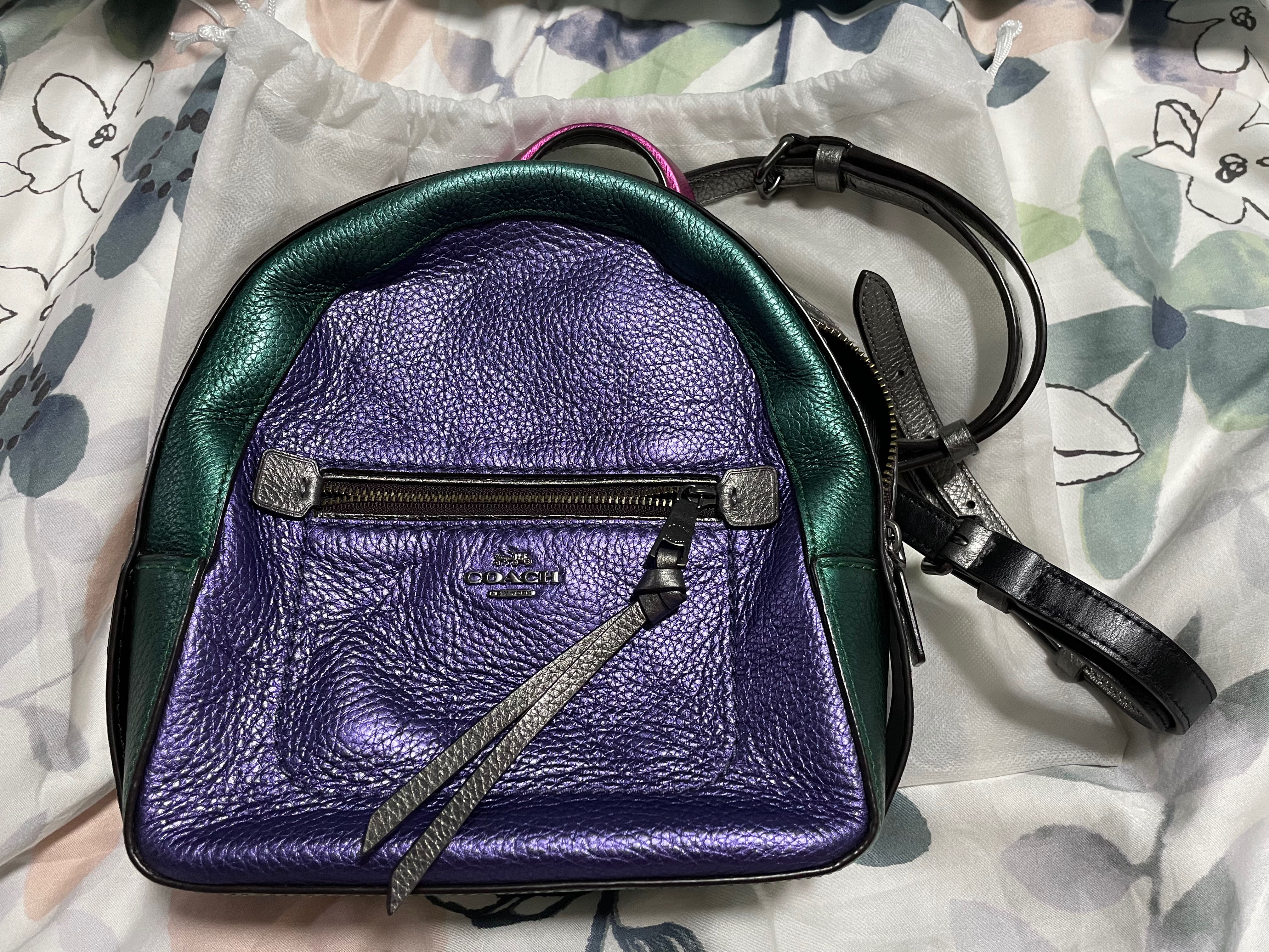 Coach Mini Sling Waist Backpack Metallic Purple Multi Color