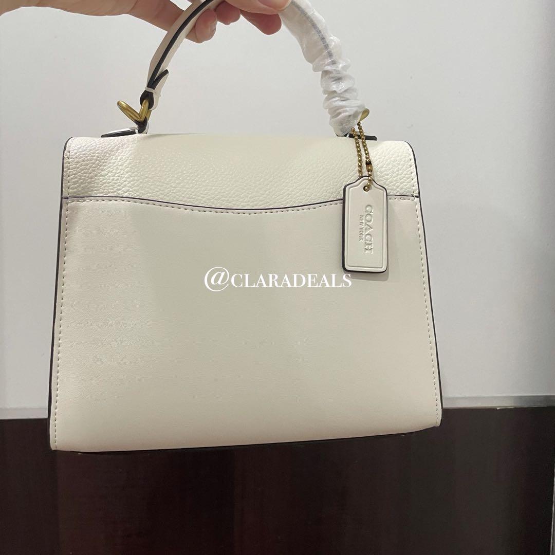 Coach Tabby Top Handle 20 White, Women's Fashion, Bags & Wallets on