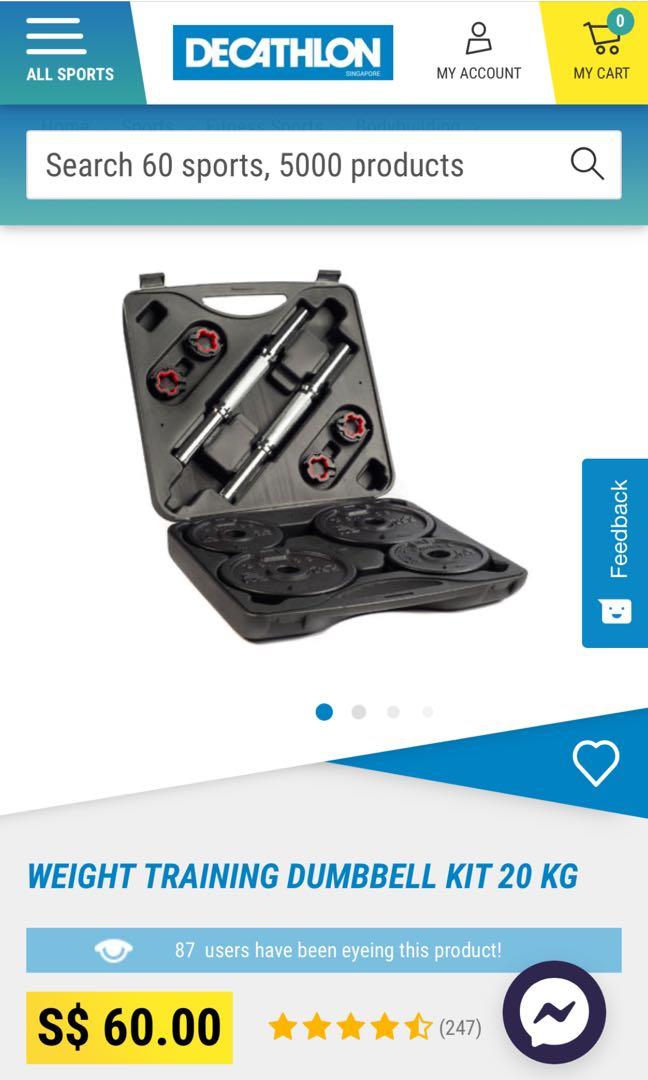 20kg dumbbell decathlon best sale