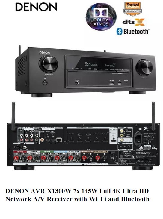 DENON AVRX1300W 7x 145W Full 4K Ultra HD Network A/V Receiver with Wi