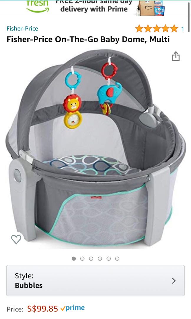 Fisher Price portable Crib Cot on the go Baby Dome, Babies & Kids
