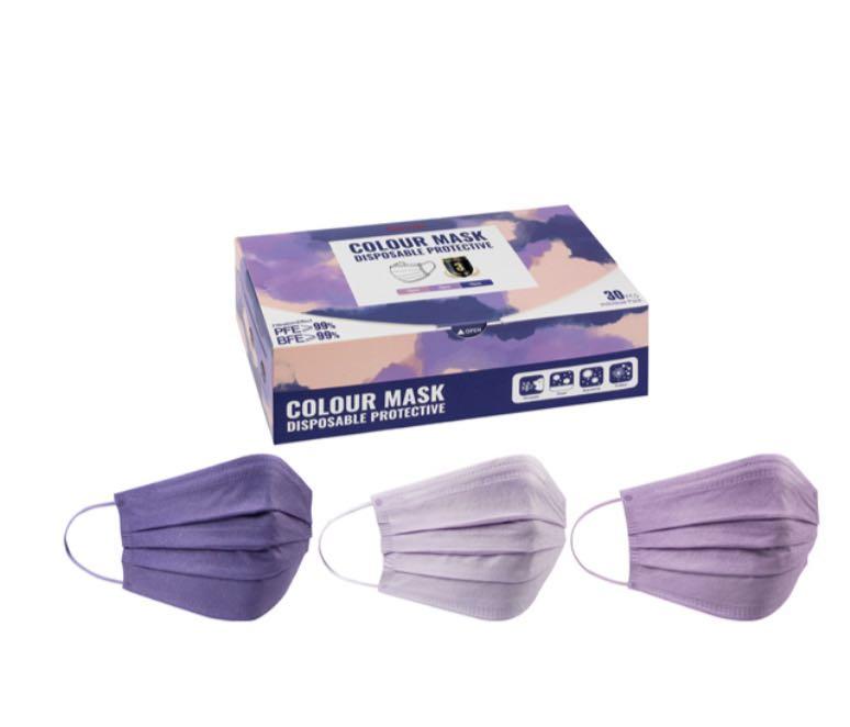 Govek Level 3 薰衣草紫系列口罩30pcs 紫色口罩 健康及營養食用品 口罩 面罩 Carousell