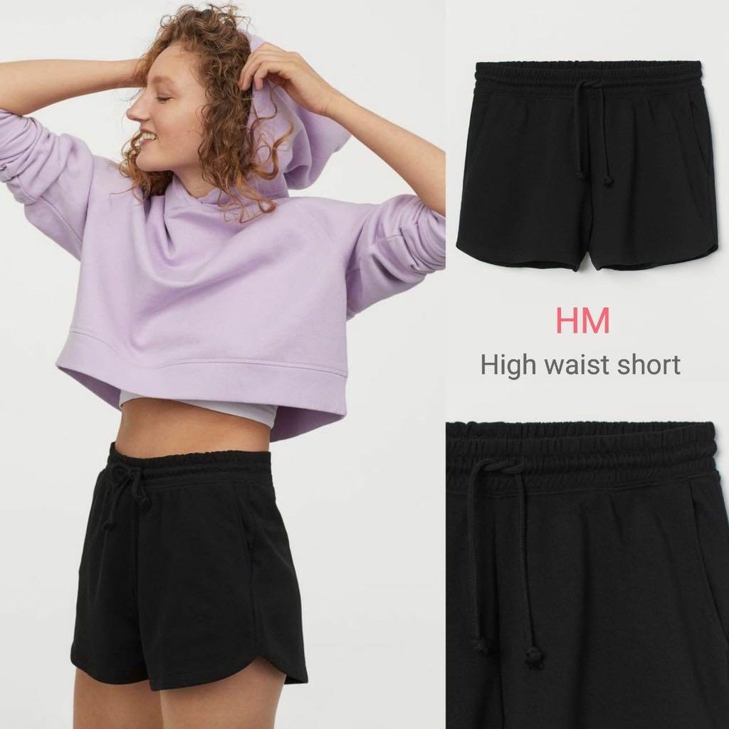 H\u0026M Divided High Waist Shorts, Fesyen 