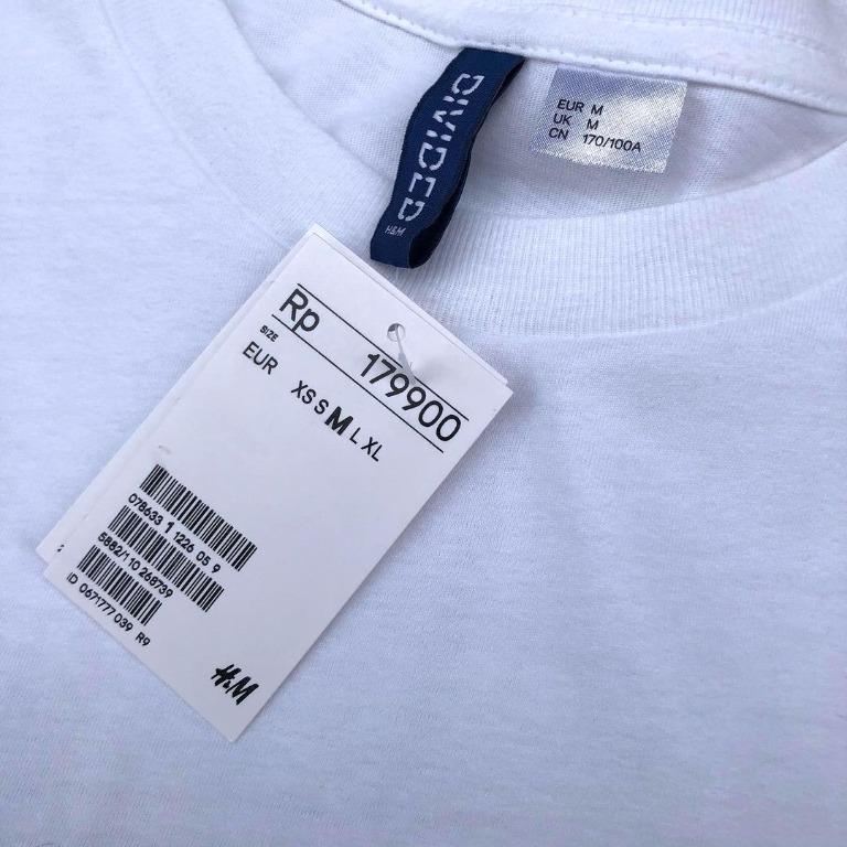 H M White T Shirt Parrot Fesyen Pria Pakaian Atasan di Carousell