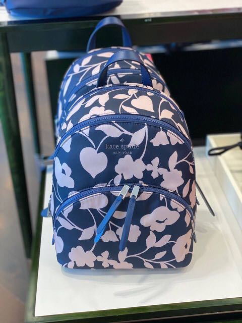 Kate Spade Karissa Garden Vine Nylon Medium Backpack Nightcap Navy Pink Floral Kate Spade NY KARISSA NYLON GARDEN VINE MEDIUM BACKPACK  main image 3
