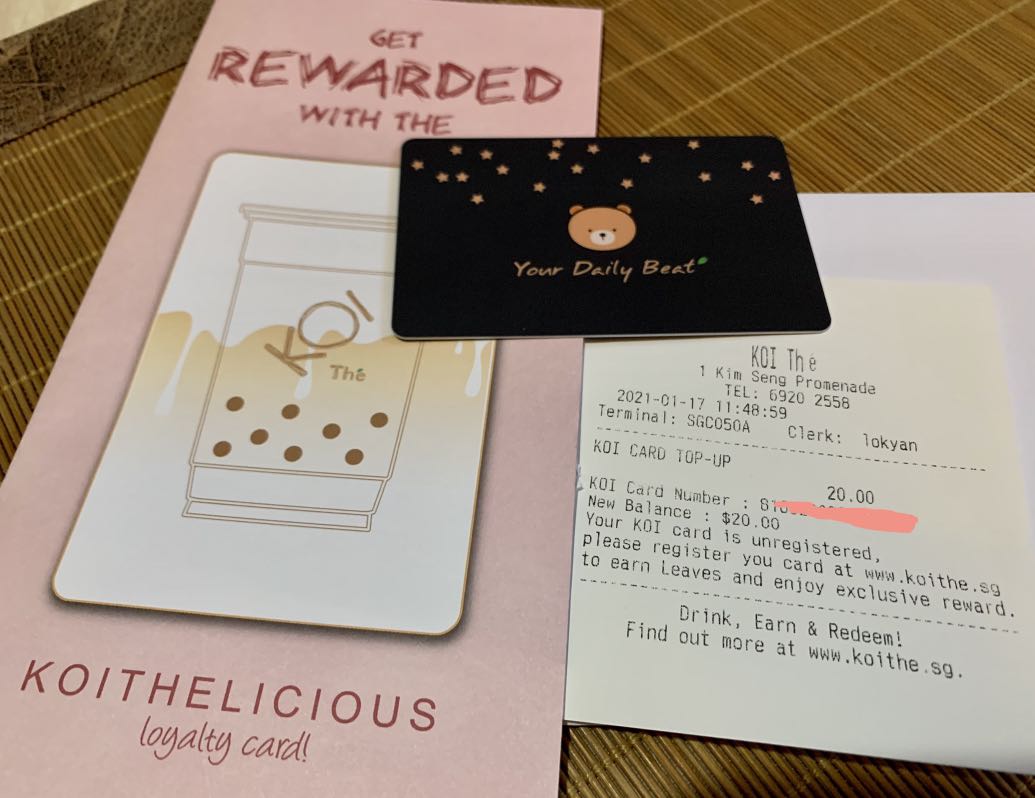 Koi gift card (SGD 20) value, Food & Drinks, Beverages on ...