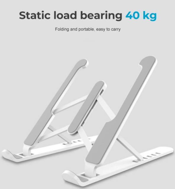Laptop stand (Category: Mounts & Holders) located in Marikina City. Submitted by alexq21 (Listing ID 1075080890, Image 1). Description: Are your wrist tired of your laptop flat on the table? is your back hurting to meet the height of your laptop? worry no more! here’s a stand that will let you decide what height your laptop should be. :) available in 2 colors: black and white.