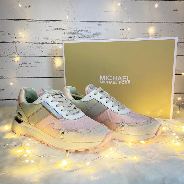 Michael Kors Monroe Canvas and Suede Trainer