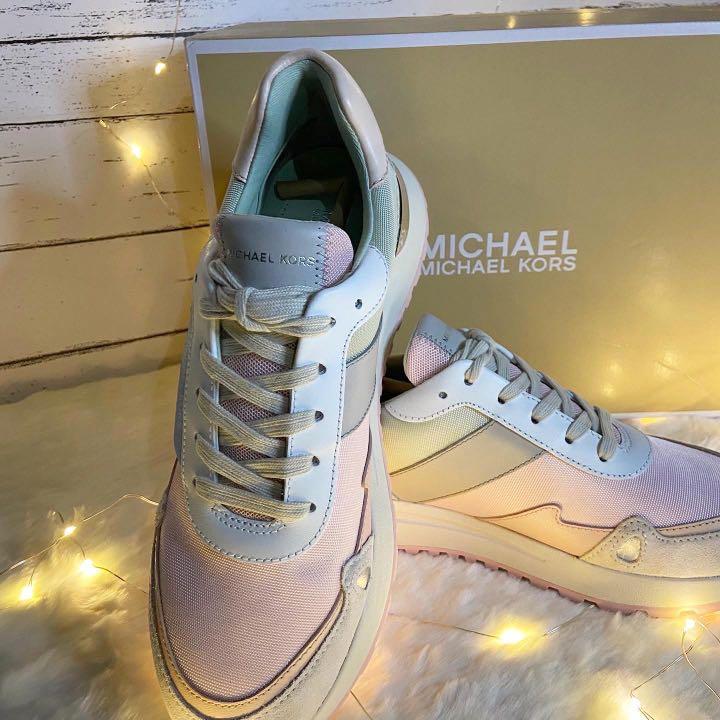Michael Kors Monroe Canvas and Suede Trainer