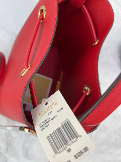 MICHAEL Michael Kors, Bags, Michael Kors Suri Small Bucket Flame Red  Crossbody