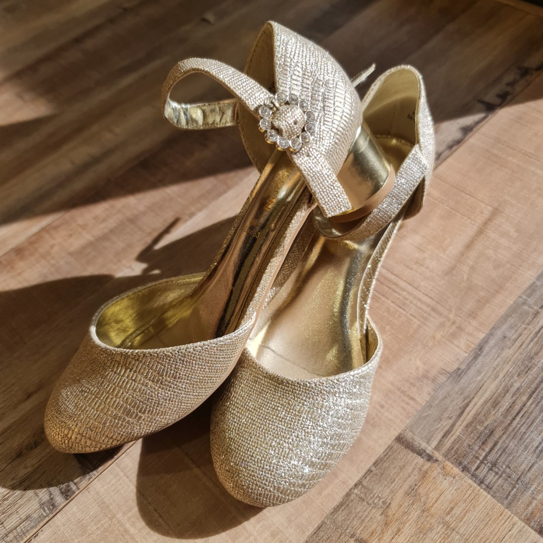 Monsoon Champagne Glitter Shoes For young girls Women s