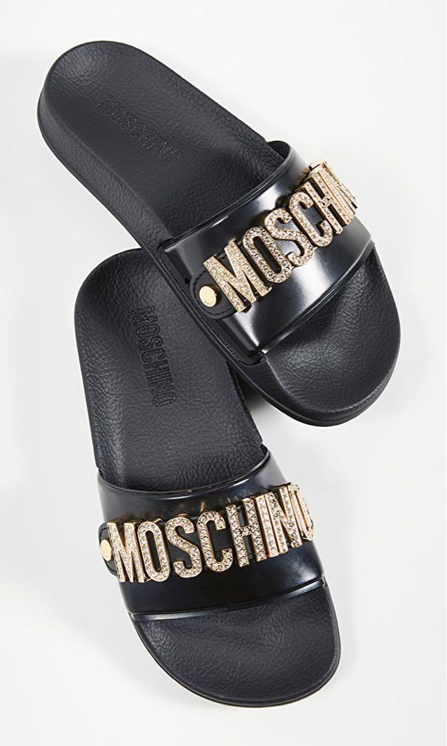 moschino slides, Women's Fashion, Footwear, Flipflops and Slides 