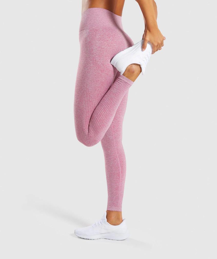 NEW) XS Gymshark Vital Seamless Leggings Dusky Pink Marl, Women's