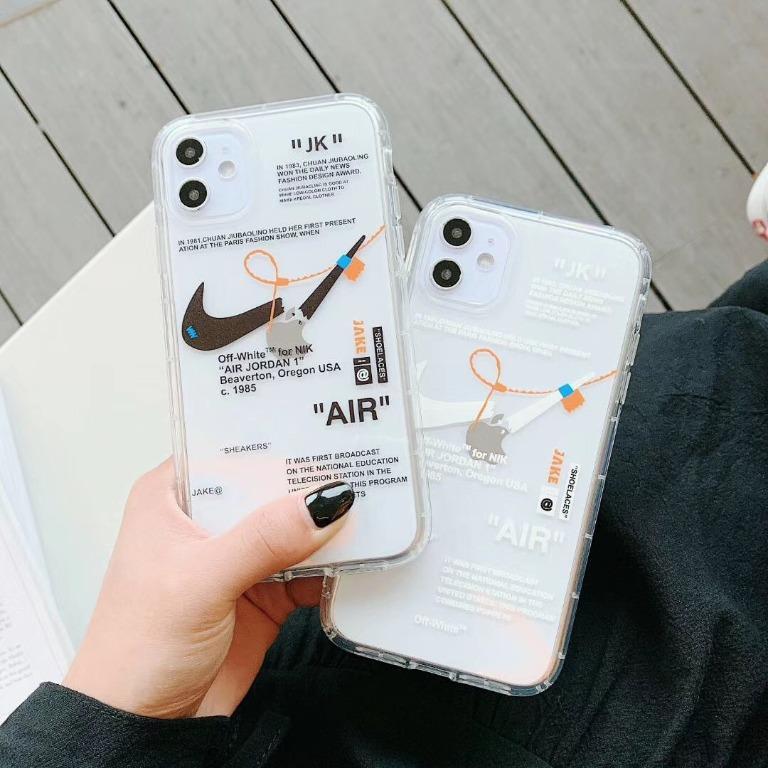Nike X OFF WHITE Phone CASE Crossover Street Wear Transparent Iphone 12pro Iphone 12 11