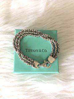 Orig. Tiffany & Co. Silver Bracelet, triple rope design, 92.5 sterling silver, with box and dust cover