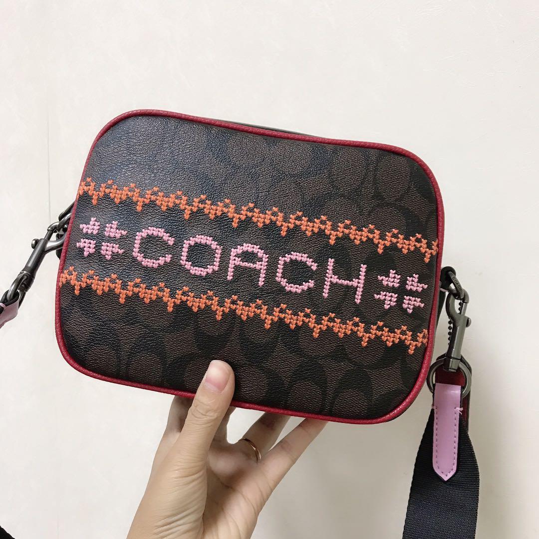 Original COACH DEMPSEY CAMERA BAG IN SIGNATURE CANVAS WITH F, Luxury