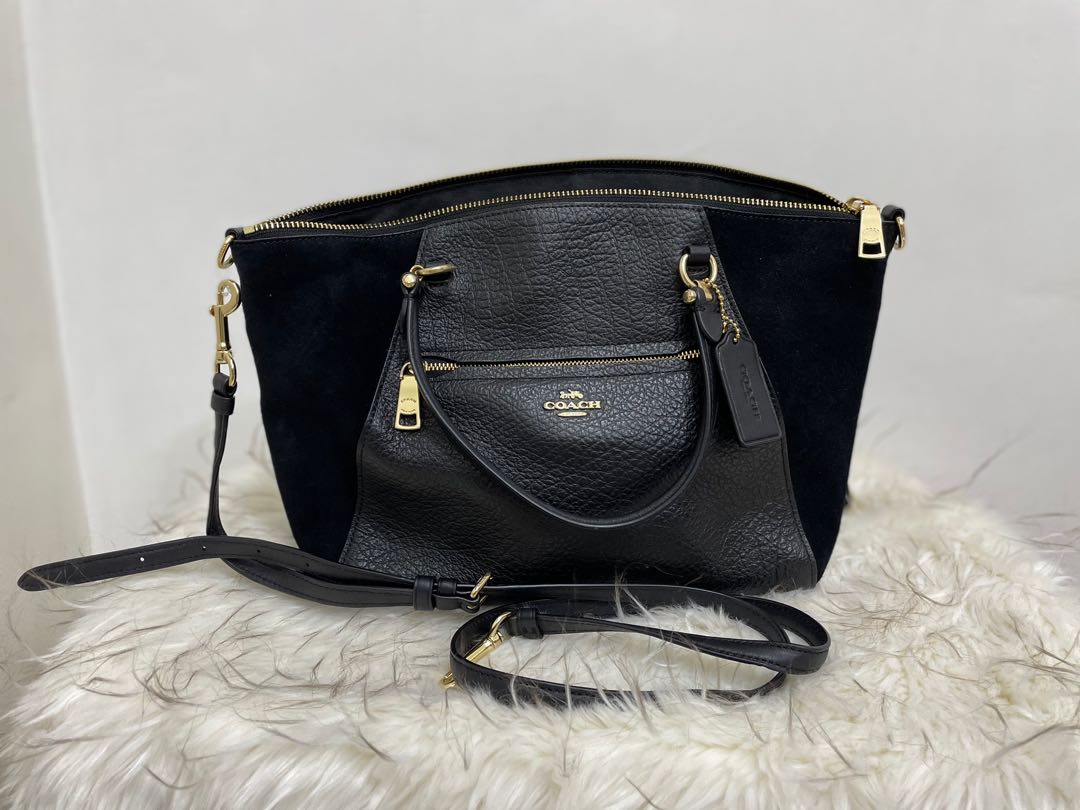 coach black prairie satchel