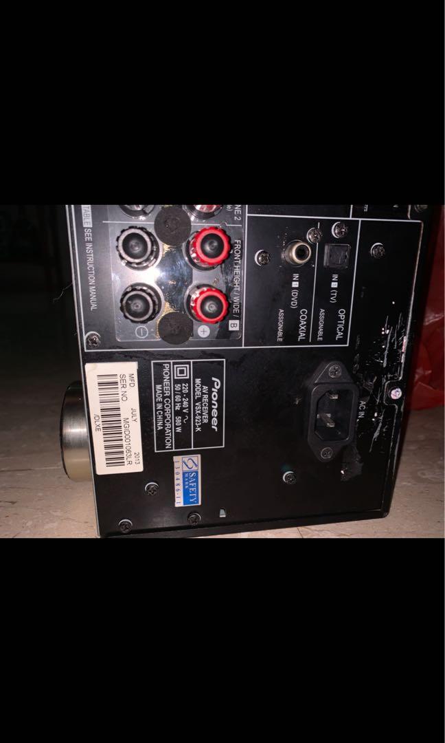 Pioneer Vsx 923 K 7.2 Av Receiver Pioneer VSX-923-K 7.2 Channel AV Receiver, Audio, Other Audio Equipment