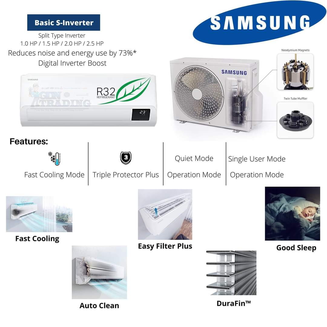 samsung digital ar09tyhy aircon split type inverter 1hp