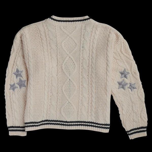 Taylor Swift Limited Edition Cardigan (Category: Coats, Jackets and Outerwear) located in Manila. Submitted by meredith89 (Listing ID 1075117917, Image 2). Description: will ship 1-2 weeks upon ship out from TS store strictly no cancellation of order requires 50% DP to reserve cream cable knit cardigan with black matte buttons, dark gray trim, light gray star embroidery on both arms, and light gray "taylor swift" patch on bottom left with white f