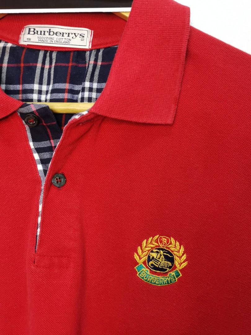 Vintage Burberry Red Polo Shirt