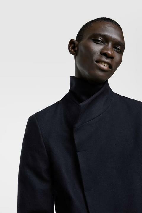 Zara asymmetric coat mens top