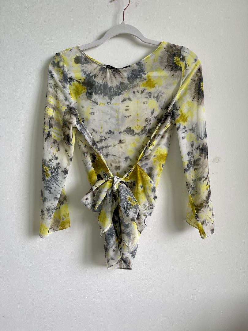 sheer tie dye top