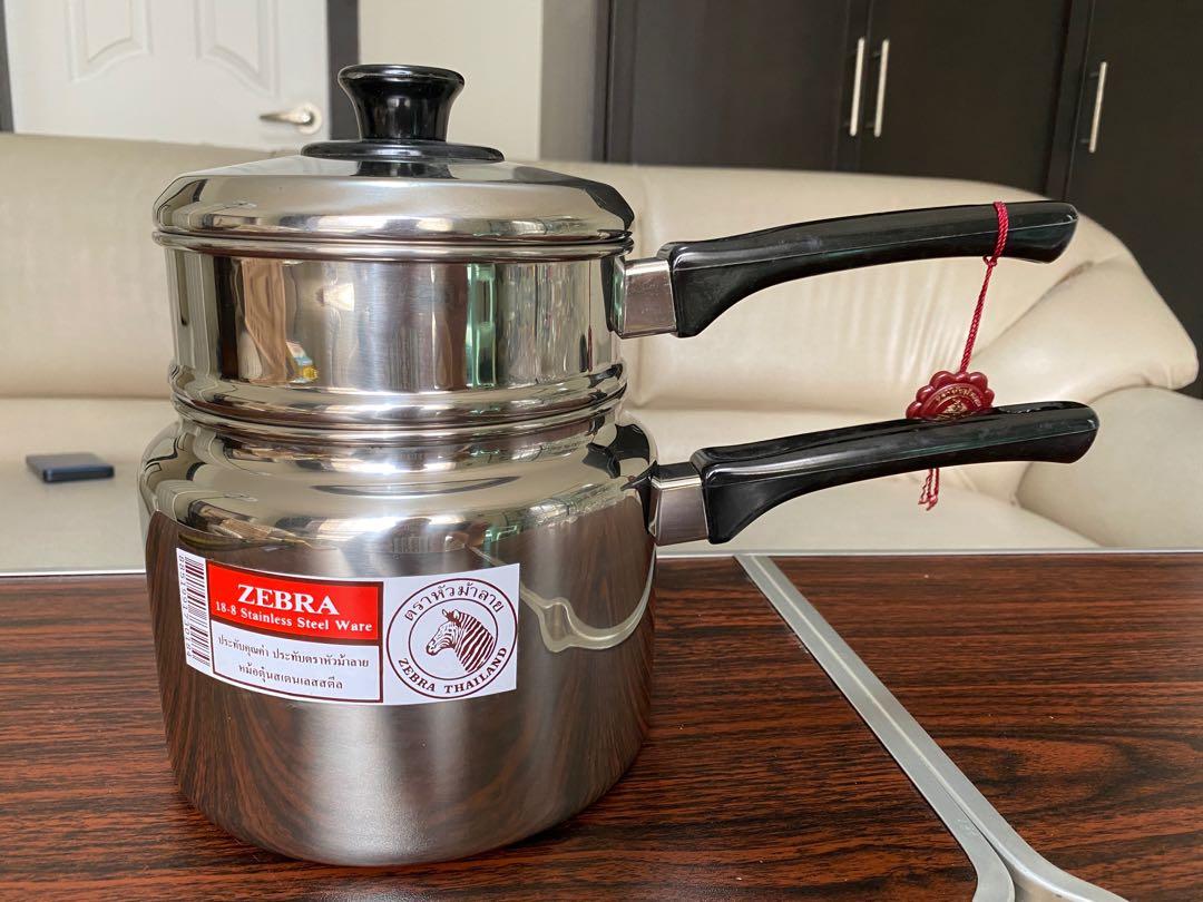 Zebra Stainless Steel 2-in-1 pot (Category: Other Kitchen Appliances) located in Quezon City. Submitted by mtan314 (Listing ID 1075138450, Image 2). Description: Brand new stored Zebra pots. It can be stacked up .